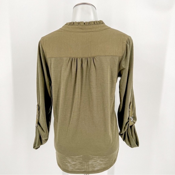 Porridge Anthropologie olive green blouse. Dog print inside - Picture 6 of 6